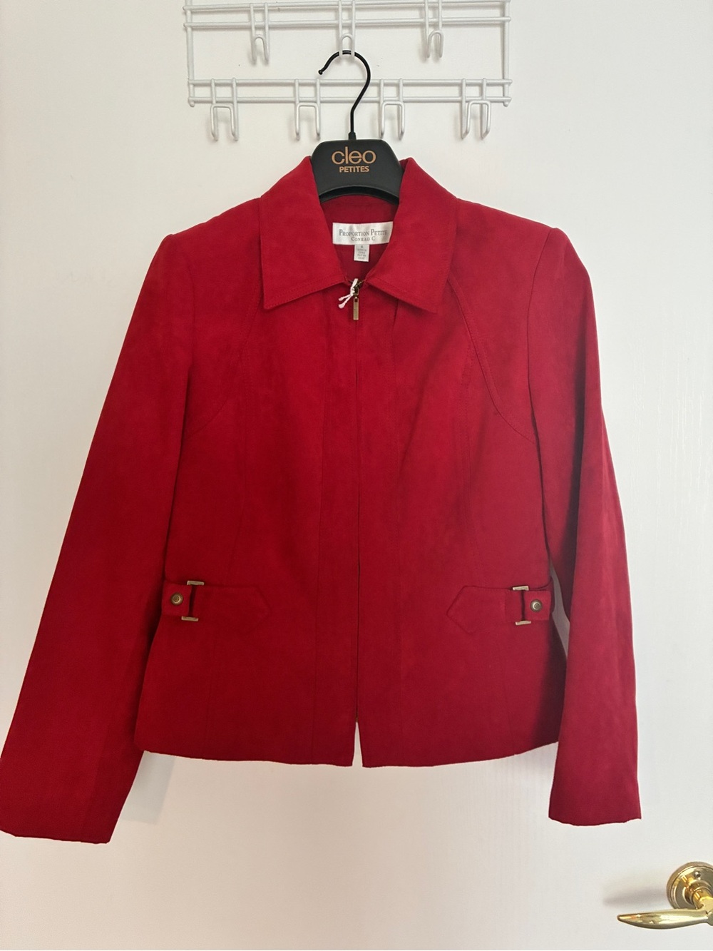Proportion Petites Conrad C Red Suede Jacket